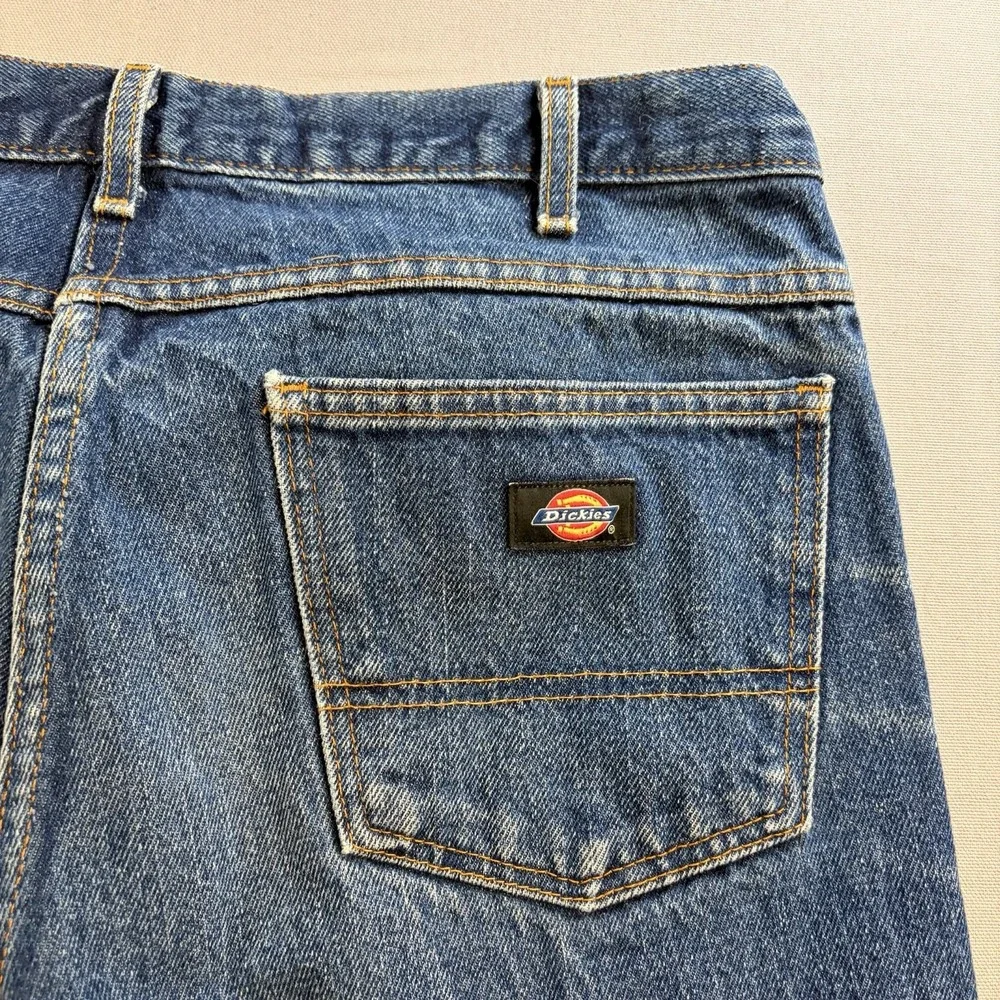 Dickies Jeans Mens 38x30 Blue Denim Relaxed Fit Straight Leg Work Pants